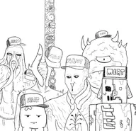 agony artist:scorndude cacodemon doom hat meat_boy minecraft onoskelis scorn scorn_guy super_meat_boy terraria wall_of_flesh zombie_pig // 1681x1618 // 358KB