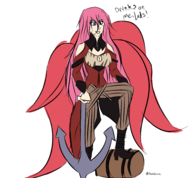 1girl alwida anchor artist:katsunei barrel blue_eyes colored eiyuu_senki long_hair pink_hair text // 1905x1769 // 725KB