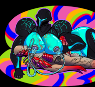 1boy 1girl artist:scorndude breast_feeding dark_samus handjob huge_breasts lactation metroid metroid_prime milking penis scorn scorn_guy // 2283x2091 // 2.1MB