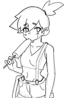 1girl artist:mugichacharlie misty navel pokemon ponytail popsicle // 1274x1832 // 546KB