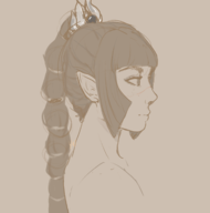 1girl artist:unknown baldur's_gate pointy_ears ponytail portrait scar Shadowheart // 1671x1689 // 761KB