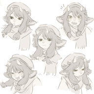 1girl anthro artist:unknown blush faun furry multiple_poses not_vidya original_character smile smiling // 2000x2000 // 1.9MB