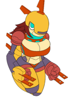 1girl artist:robojin breasts cleavage colored flat_colors Hedgeshock_the_Erinaceroid huge_breasts mega_man_(series) robot robot_girl // 1029x1451 // 321KB