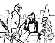 black carl_johnson cj disney donald goofy grand_theft_auto kingdom_hearts san_andreas // 500x391 // 87KB