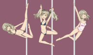 1girl artist:unknown bikini blonde_hair colored elize_lutus green_hair panties pole pole_dancing stripper_pole tales_of_(series) tales_of_xillia twintails yellow_eyes // 1280x750 // 378KB