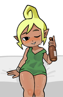 1girl artist:2x bottle colored loli sweat sweating tetra the_legend_of_zelda tunic wind_waker // 661x1016 // 193KB