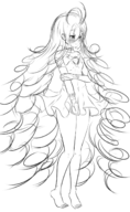 1girl artist:ether_core blush drill_hair granblue_fantasy long_hair lyria monochrome sketch // 853x1383 // 549KB