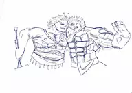 asura asura's_wrath crossover fight monochrome nier // 3715x2626 // 1.1MB