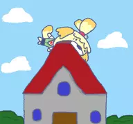 animal_crossing animal_crossing__new_leaf eating house isabelle // 719x673 // 92KB