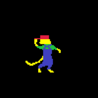 animated animated_gif artist:unknown cap cat dancing deltarune gif hat mike overalls pixel_art pluey sneed sprite tail the_simpsons // 400x400 // 13KB