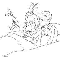balthier bonnie_&_clyde car ffxii final_fantasy fran parody // 570x544 // 90KB