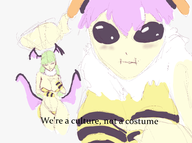 bee colored costume darkstalkers morrigan_aensland parody q-bee text // 4798x3585 // 6.0MB