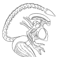 alien_(series) artist:scorndude huge_breasts monochrome not_vidya xenomorph // 1338x1318 // 337KB