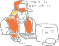 1boy blonde_hair colored computer eyes_closed gloves hat keyboard monitor mouse short_hair terry_bogard text the_king_of_fighters // 665x511 // 139KB