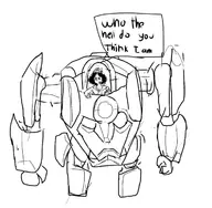 clementine crossover dialogue lagann mech monochrome tengen_toppa_gurren_lagann the_walking_dead // 700x687 // 108KB