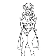 1girl blush bulge cynthia futanari lineart long_hair pokemon pokemon_dppt wink // 1024x1024 // 151KB