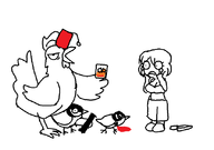 alcohol big_angry_cock birds blood censored chickadee colored dead fez giant glass gore hikage joke penis rooster scared senran_kagura simple_coloring tears // 828x584 // 25KB