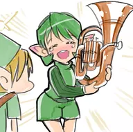 1boy 1girl artist:robojanai blonde_hair blush colored eyes_closed fairy green_hair happy hat link ocarina_of_time pointy_ears saria short_hair tears the_legend_of_zelda tunic // 1265x1260 // 1.3MB