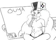 female monochrome ouya ouya-tan personification text // 1163x830 // 82KB