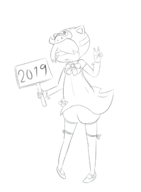 1girl beauty_mark blindfold bow cosplay etotama lineart nier_automata peace_sign short_hair sign smile text thigh_highs uri-tan yorha_no._2_type_b // 1198x1637 // 309KB