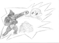 bananas crossover donkey_kong donkey_kong_(series) fight kirby kirby_(series) // 2338x1700 // 1.5MB