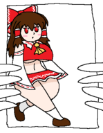 1girl artist:bonitanon reimu_hakurei touhou // 350x450 // 19KB