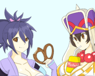 2girls artist:unknown eating fate_(series) fate_grand_order sheena_fujibayashi tales_of_(series) tales_of_symphonia xuanzang_sanzang // 1280x1024 // 492KB