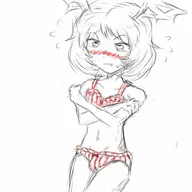 blush bulge crossdressing embarrassed granblue_fantasy lingerie vaito veight // 512x512 // 32KB