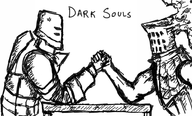 arm_wrestling armour black_iron_tarkus dark_souls havel havel_the_rock helmet iron_tarkus table tarkus // 1790x1080 // 887KB