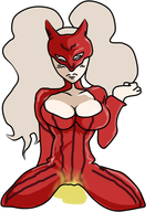 1girl ann_takamaki colored grey_hair mask pee persona persona_(series) persona_5 piss twintails // 399x547 // 112KB