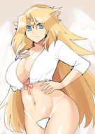 1girl artist:dweller1215 blonde_hair blue_eyes breasts goddess_ilias midriff monster_girl_quest // 1166x1651 // 987KB