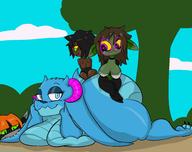 4girls anthro artist:unknown ass atlyss biting breast_squish breasts colored furry gigantic_ass gigantic_breasts huge_ass huge_breasts imp kobold looking_at_partner looking_at_viewer squished squishing // 3211x2550 // 2.7MB