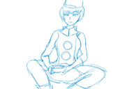 1girl abandoned controller elizabeth gaming hat persona persona_(series) persona_3 short_hair sitting sketch // 3000x2000 // 932KB