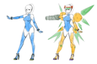 cpu crossover high_heels hyperdimension_neptunia looking_at_viewer metroid ponytail samus_aran // 1500x1000 // 649KB