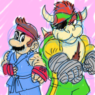 artist:gorrequests bowser colored cosplay mario ryu sagat street_fighter super_mario // 800x800 // 935KB