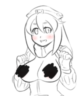 1girl artist:cagezed blush breasts censored happy hat iris long_hair mega_man_(series) mega_man_x nipples smile // 1000x1200 // 407KB