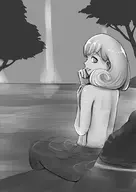 1girl artist:aikun2012 bathing melia_antiqua monochrome towel waterfall wings xenoblade xenoblade_chronicles // 620x877 // 166KB