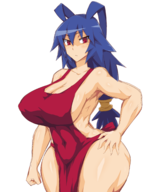 1girl artist:jadf disgaea huge_breasts laharl // 1752x2160 // 985KB
