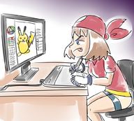 artist:gusgux drawing may pikachu pokemon tablet // 1000x900 // 560KB