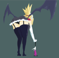 bent_over colored disgaea dragon_dildo from_behind maid pantsu rozalin thigh_highs wings // 848x829 // 169KB
