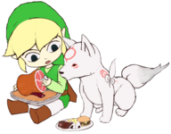 amaterasu burger crossover okami spring_collab_2020 steak the_legend_of_zelda toon_link // 1628x1272 // 1.3MB