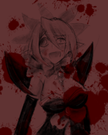 1girl artist:mellie blood bow disgaea disgaea_2 elbow_gloves fang gloves pointy_ears rozalin transformation wings zenon // 1655x2065 // 3.0MB