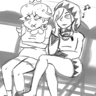 bench final_fantasy mario princess_daisy sitting white_mage // 800x800 // 301KB