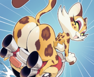 1girl artist:mmuhu ass ass_focus big_butt clawroline furry kirby_(series) kirby_air_riders kirby_and_the_forgotten_land wheelie // 1480x1210 // 1.8MB