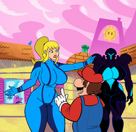 1boy 2girls artist:scorndude dark_samus mario metroid metroid_prime samus_aran super_mario wip // 2319x2260 // 2.1MB