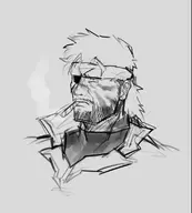 1boy artist:unknown big_boss face_paint metal_gear smoking snake // 1028x1144 // 252KB