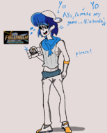 1boy artist:boneyt blue_hair colored fire_emblem hat music_note seliph shades sunglasses text // 881x1099 // 247KB