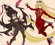 artist:100 bayonetta bayonetta_(series) colored cosplay crossover filia guilty_gear jeanne millia_rage samson skullgirls // 919x750 // 114KB