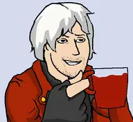 colored dante devil_may_cry devil_may_cry_4 grin mug reaction_image uncle_dante white_hair // 495x455 // 40KB