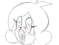 1girl anthro artist:2x blush close_up heart_pupils oc sketch sonic_(series) // 505x388 // 13KB